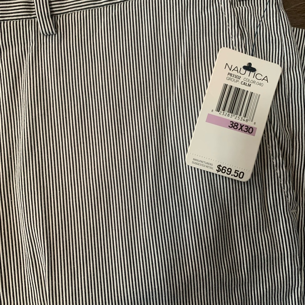 Nautica Blue Striped Pants Relaxed Fit 38x30 NWT